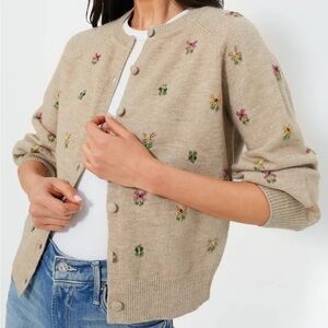 Hyacinth House Multi Floral Embellishment Elsie Cardigan L